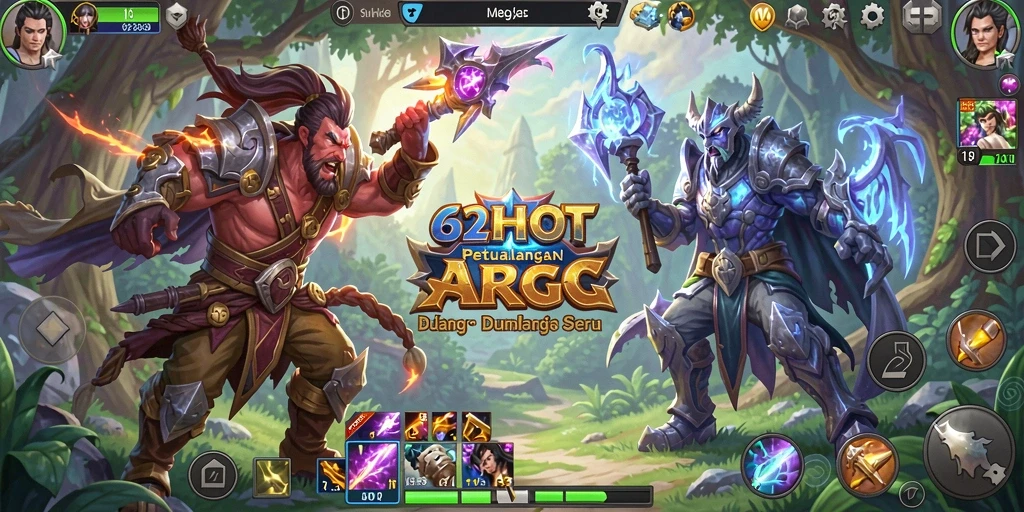 Gameplay seru di 62HOT dengan pertarungan dinamis.
