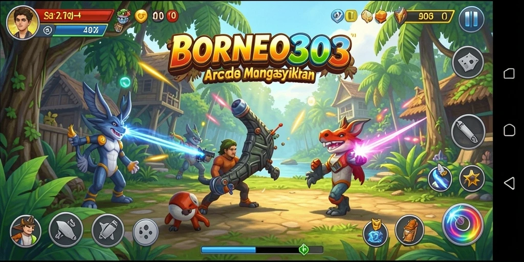 Gambaran seru gameplay arcade di BORNEO303 yang menantang.
