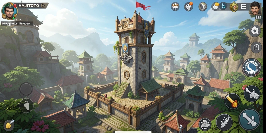 Tampilan gameplay menara pertahanan yang mendebarkan di HAJITOTO.