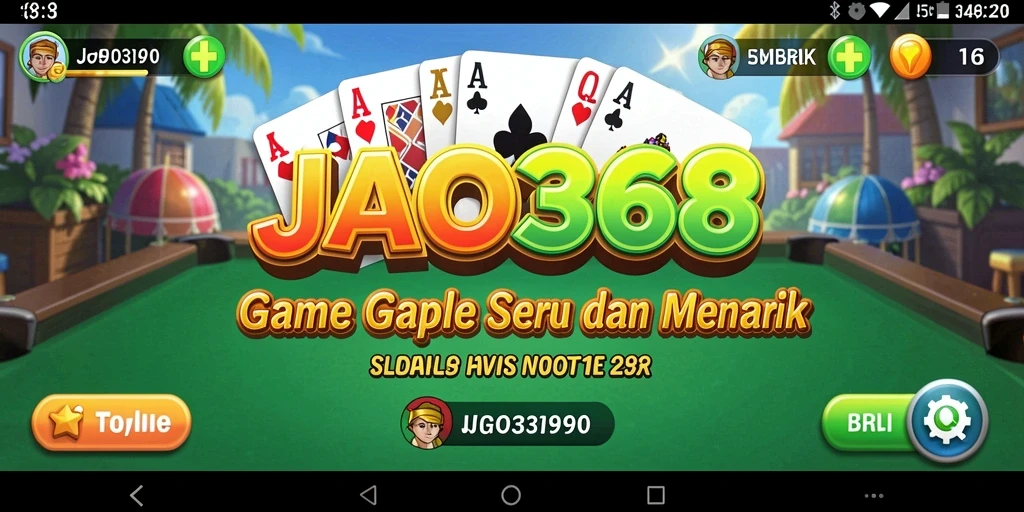 Tampilan gameplay JAGO368 yang menampilkan suasana seru bermain Gaple.