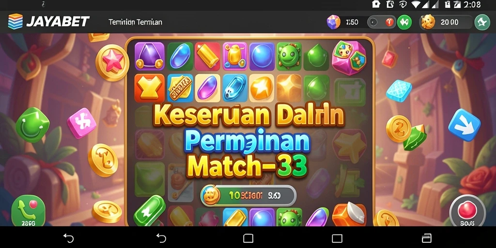 Tampilan gameplay JAYABET yang menarik dalam permainan Match-3.