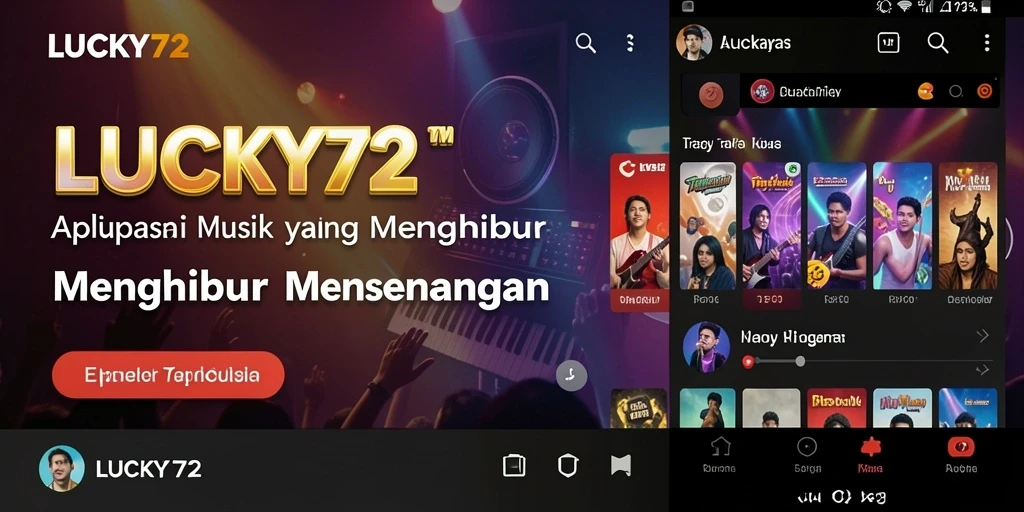 Tampilan antarmuka LUCKY72 dengan fitur musik interaktif yang menarik.