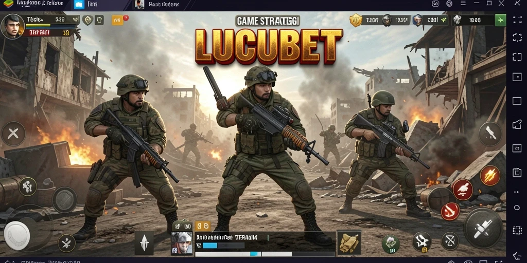 Tangkapan layar gameplay LUCUBET yang menampilkan pertempuran strategis.