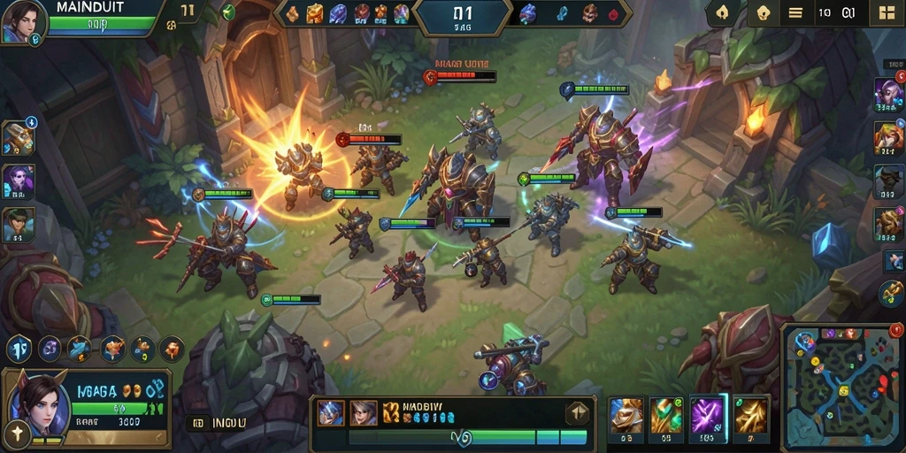 Tampilan gameplay seru di MAINDUIT dengan pertarungan hero yang dramatis.
