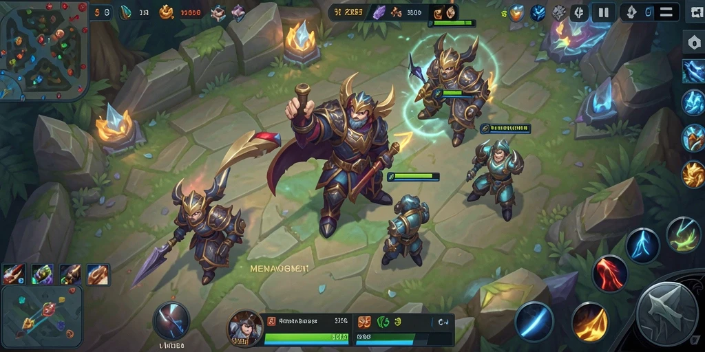 Tangkapan layar action MENANGBET dengan gameplay MOBA yang seru.