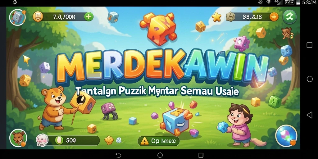 Screenshot utama MERDEKAWIN menampilkan gameplay Puzzle yang menantang dan menarik.