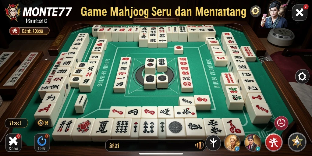 Screenshot gameplay <strong>MONTE77</strong> yang menampilkan aksi mencocokkan ubin Mahjong.