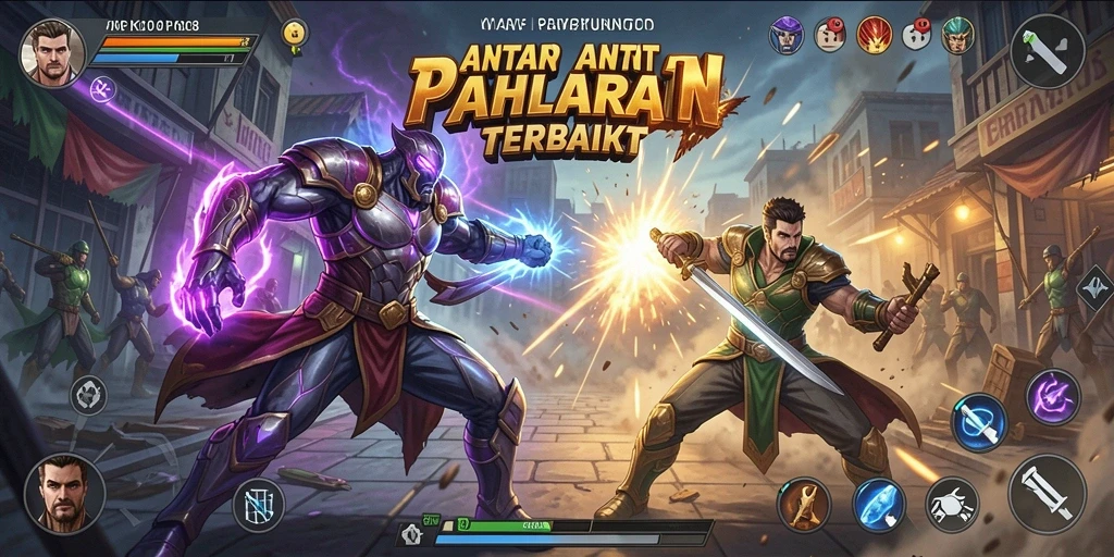 Tampilan dinamis dan berwarna dalam permainan Fighting MPO08.