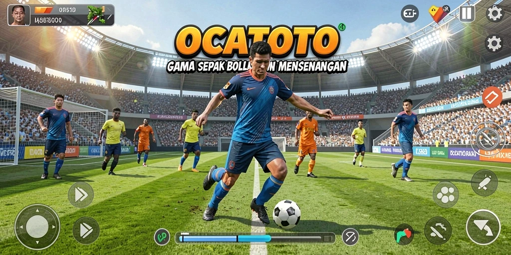 Gameplay OCATOTO yang seru dan mengasyikkan dalam permainan sepak bola.