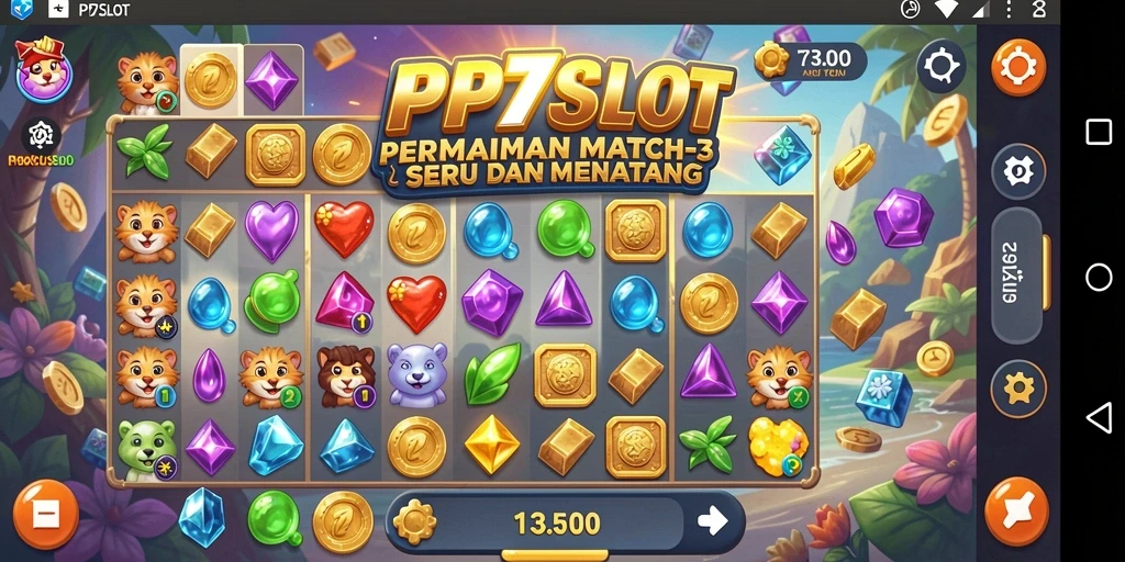 Tampilan gameplay seru dari PP7SLOT saat menyusun kombinasi Match-3.