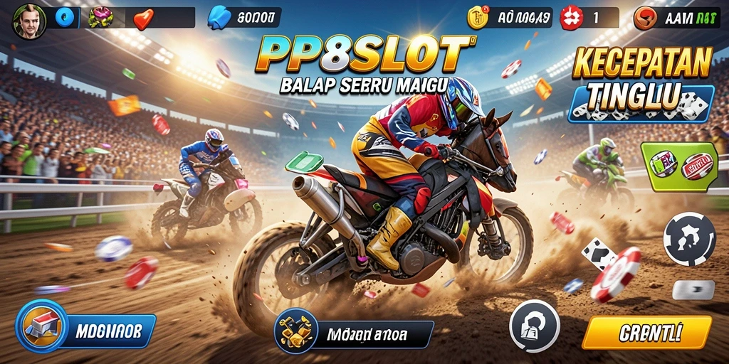 Gameplay seru PP8SLOT dengan aksi balap intens.