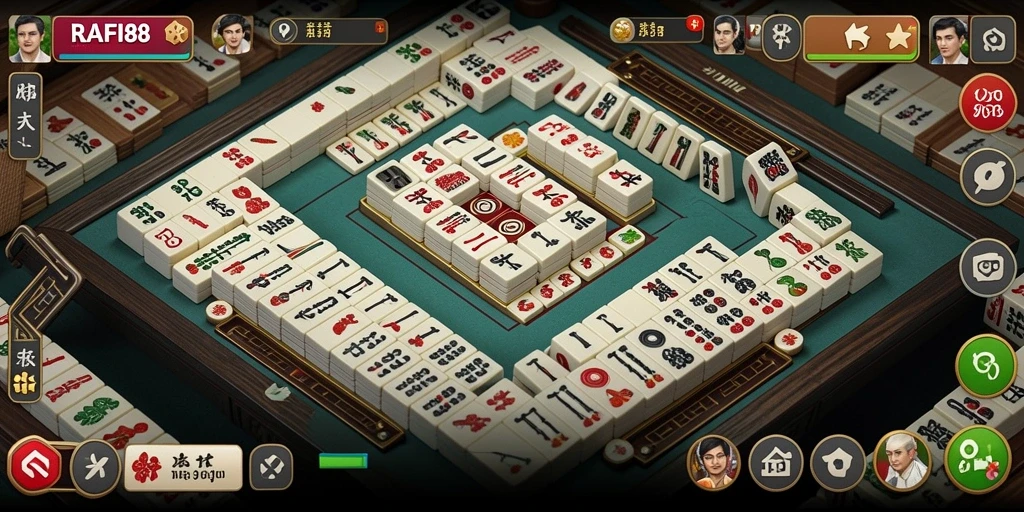 Tampilan seru dari gameplay Mahjong RAFI88.