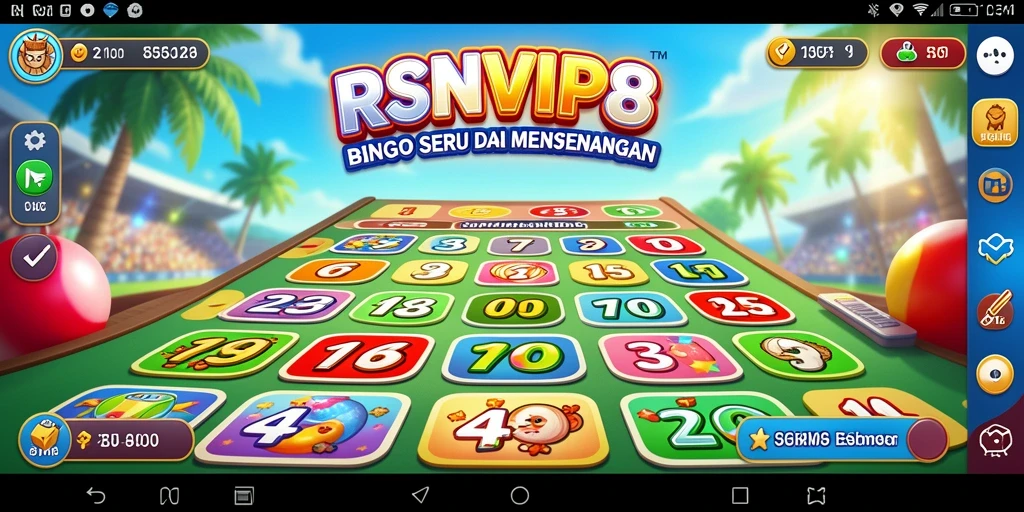Gameplay Bingo seru dengan lingkungan sosial yang interaktif.