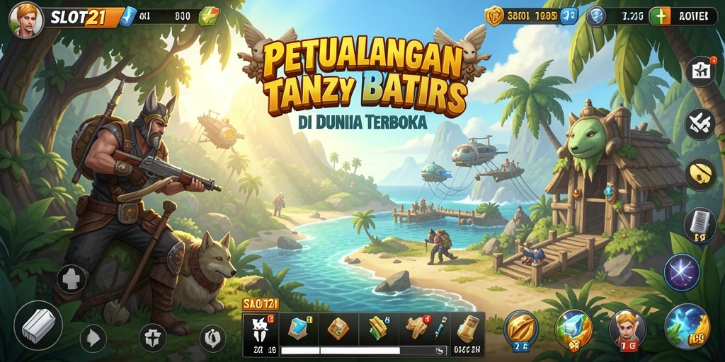 Tampilan gameplay <strong>SLOT21</strong> yang menampilkan petualangan di dunia terbuka.